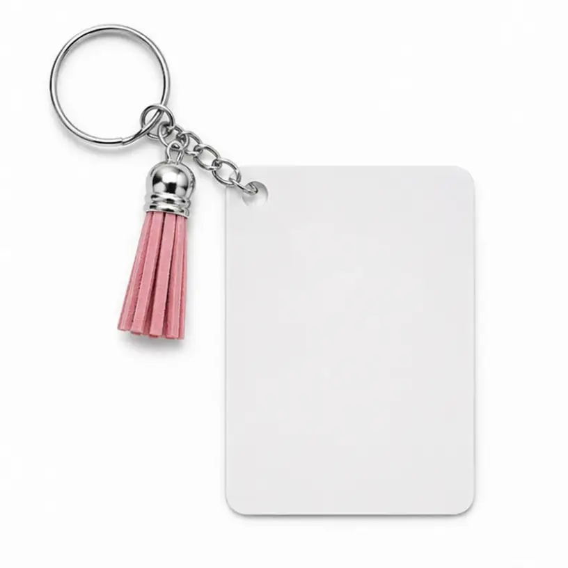 Personalized Double-Sided Metal Keychain - Rectangle variation