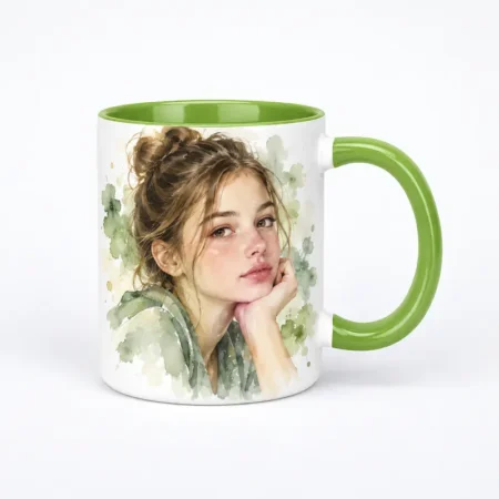 Personalized Ceramic Mug Colored Handle 11oz
