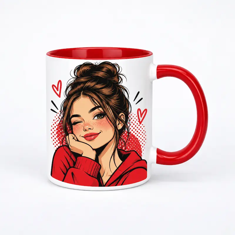 Personalized Ceramic Mug Colored Handle 11oz - Image 2